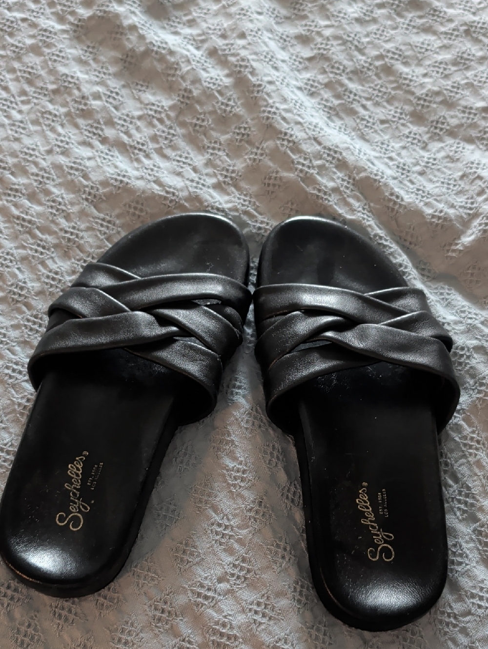 Seychelles Women's Black Braided Slide Sandals